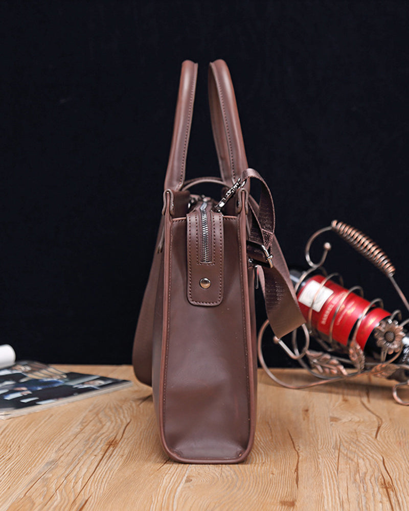 Jane | Elegante laptoptas voor dames van bruin kunstleer