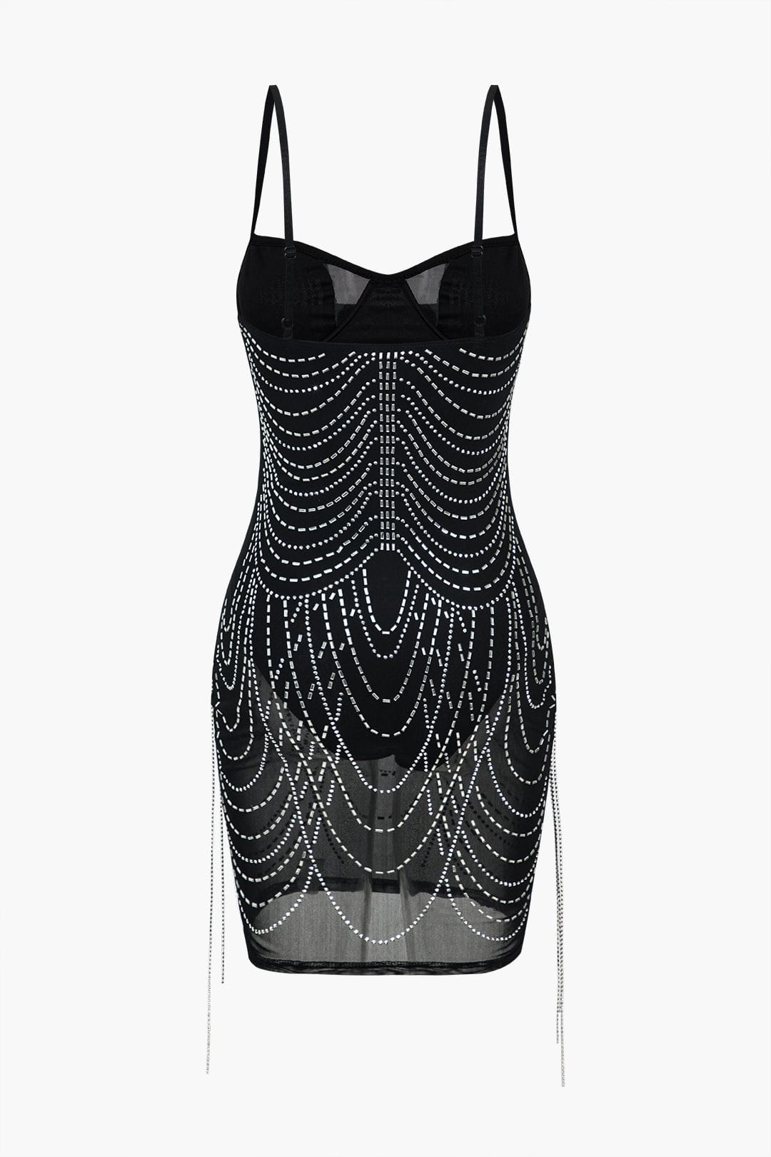 Celeste | Strass-bespatte Mesh Mini-jurk – Glanzende glamour voor onvergetelijke nachten