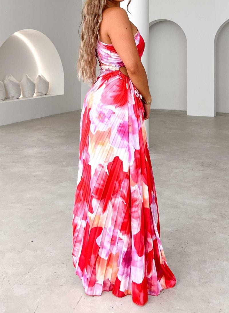 Liselotte | Elegante One-Shoulder Bloemjurk – Kleurrijke Chic voor Bijzondere Gelegenheden