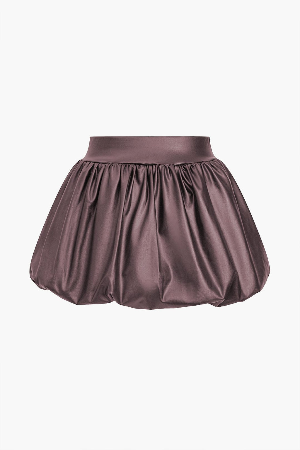 Cordula | Extravagantere Ballon-Minirok van Kunstleer met Elastische Tailleband