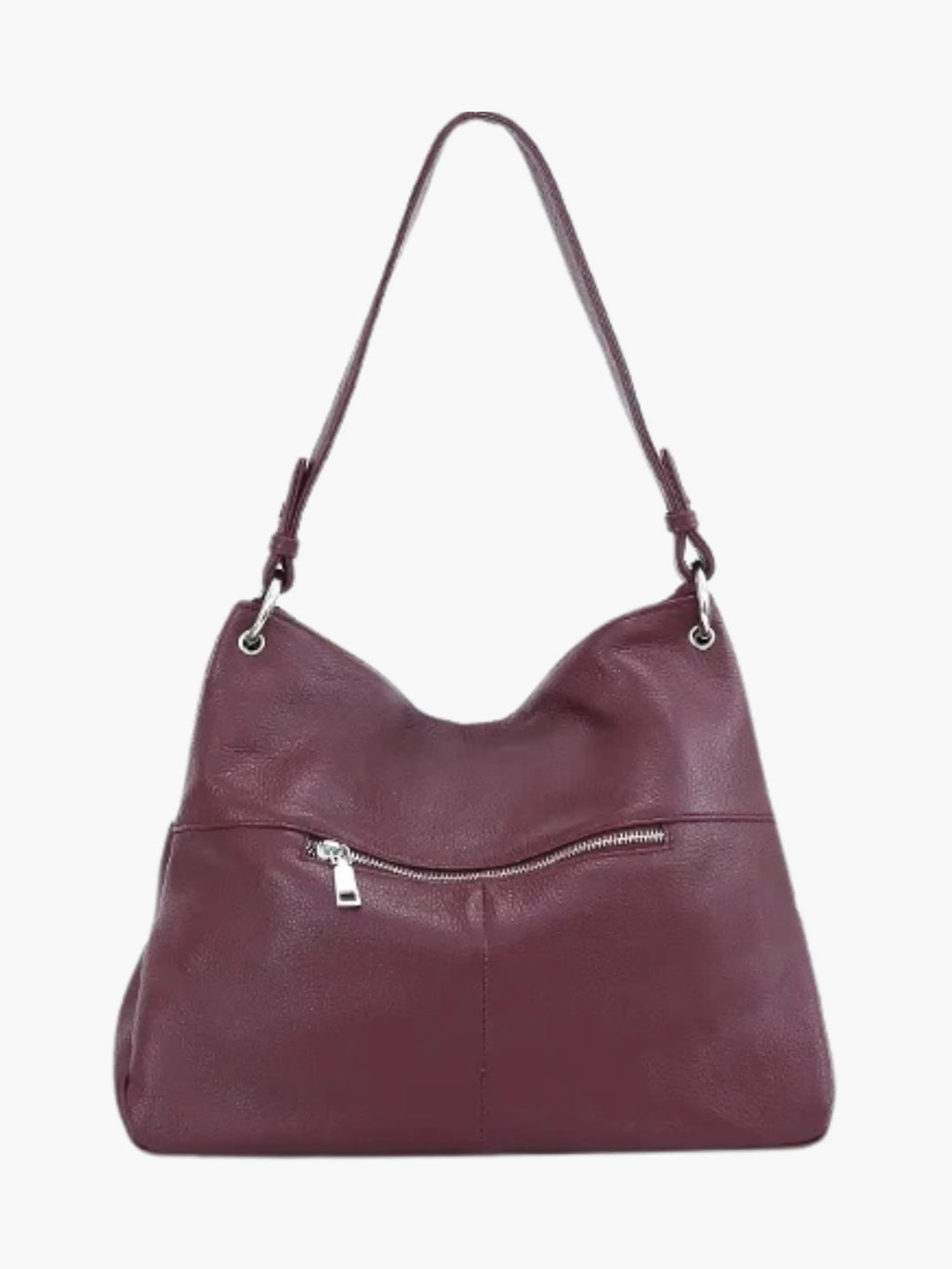 Hannelore| Hobo-tas van zacht leer met ritsluiting