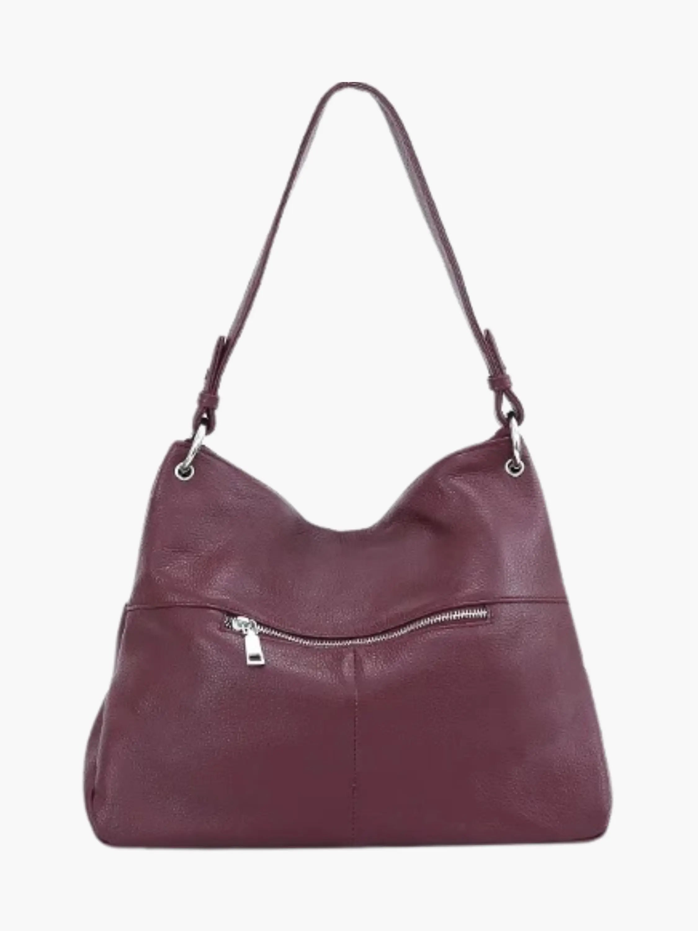 Hannelore| Hobo-tas van zacht leer met ritsluiting
