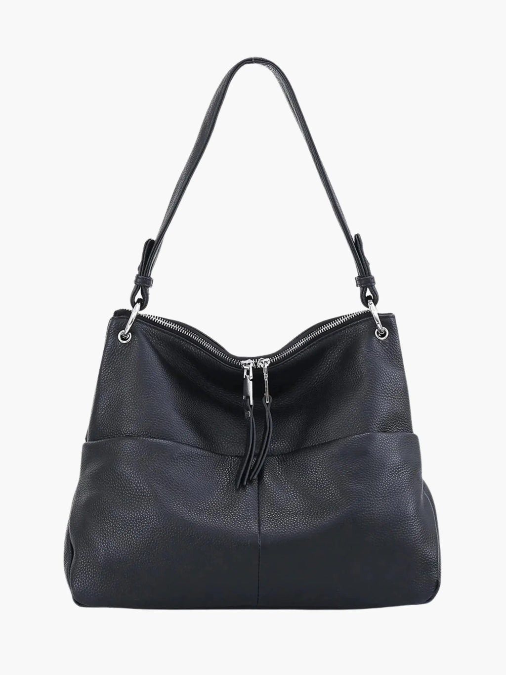 Hannelore| Hobo-tas van zacht leer met ritsluiting
