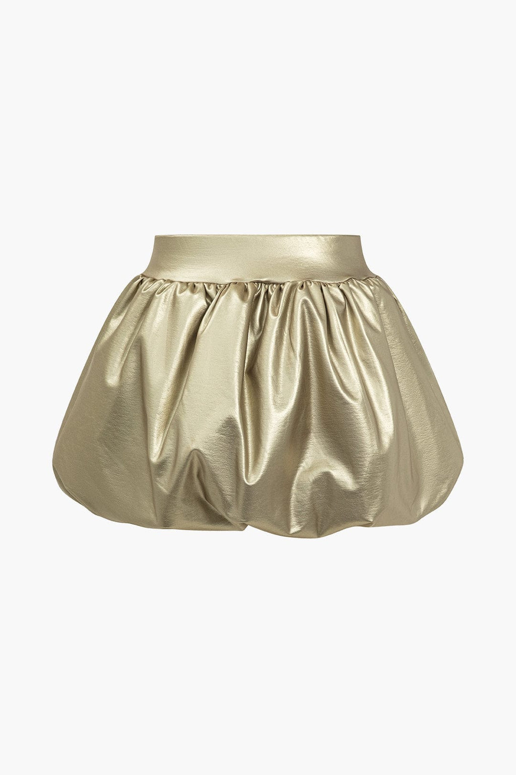 Cordula | Extravagantere Ballon-Minirok van Kunstleer met Elastische Tailleband