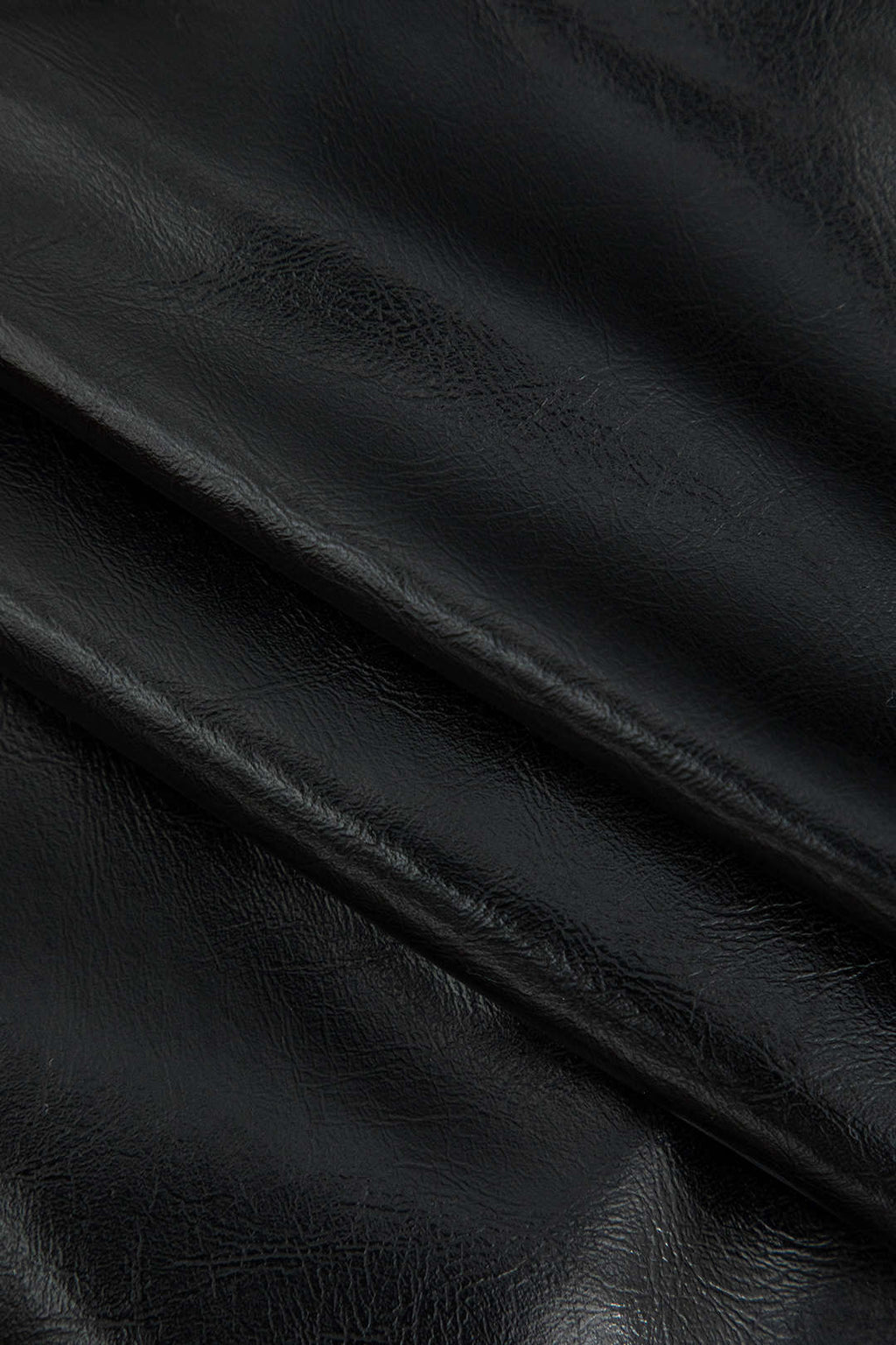 Danica | Elegante Midirok met asymmetrisch Kunstleer en Linnen-Design