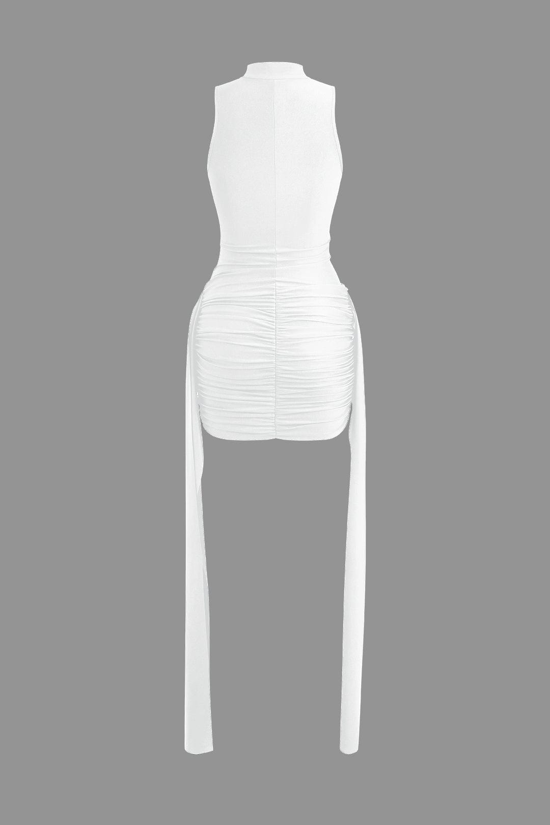 Vera | Elegante High-Neck Bodycon Minijurk met Drapering