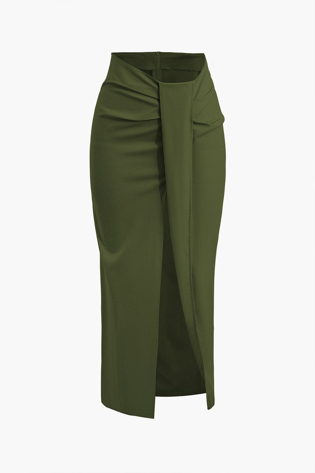 Fridoline | Elegante Midirok met Wickeloptiek, Drapering en Hoge Split