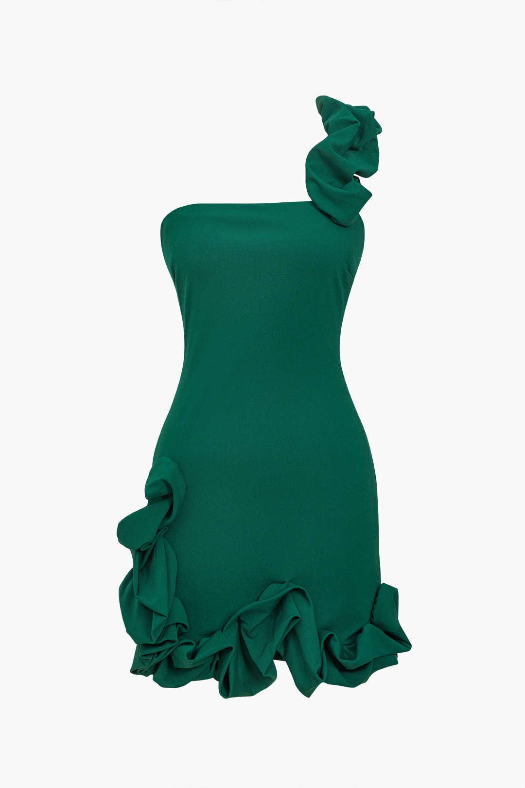 Valeria | One-Shoulder Bodycon Rimpeljurk – Elegante verfijning met een speelse touch