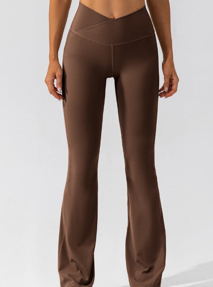 Elora | Hoge Taille Flared Leggings met Crossover Tailleband