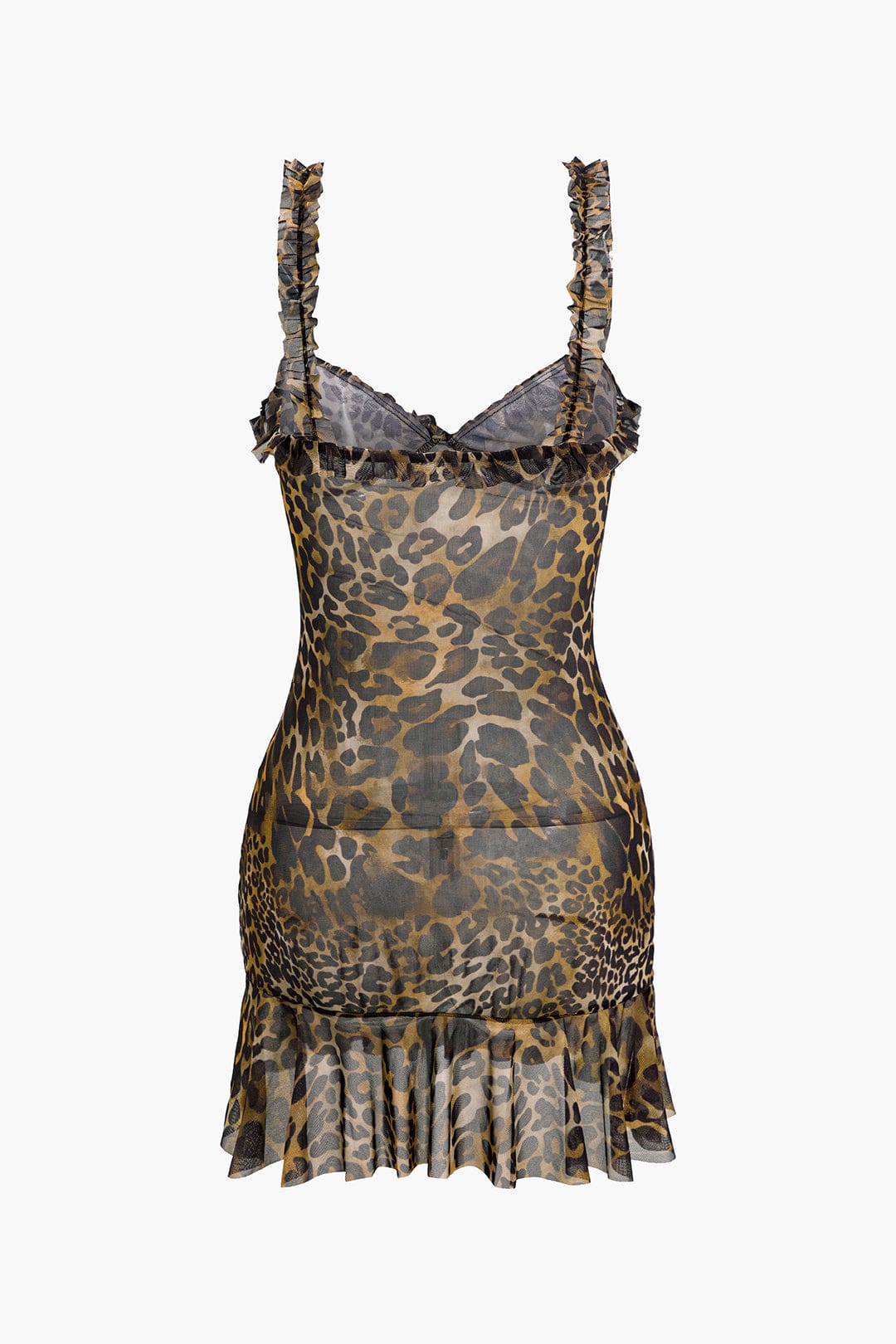 Savanna | Wilde Leoprint Minikleed met Rimpels – Verleidelijk Dierenprint