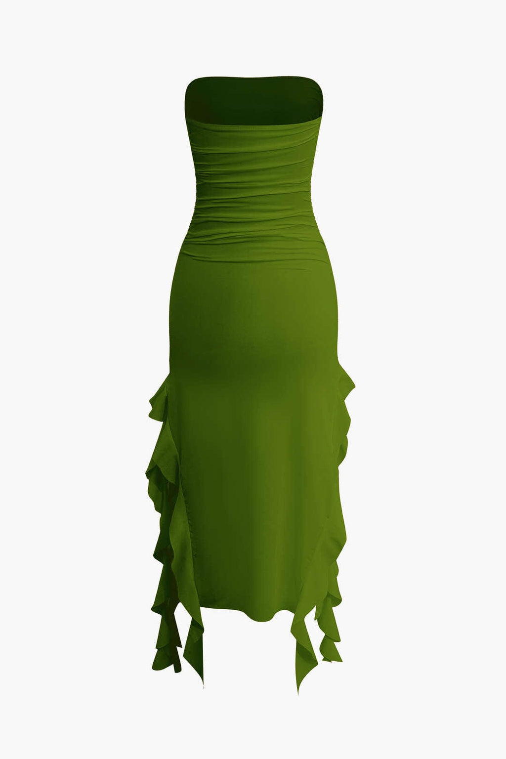 Sofia | Elegante Bandeau-Maxikleed met Volant-Details – Tijdloze Raffinement