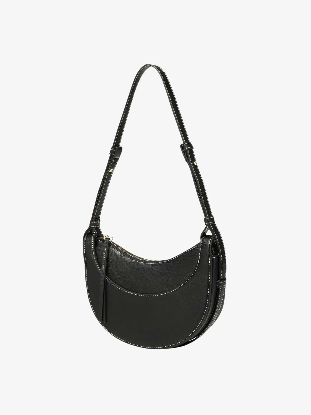 Amily | Verstelbare Schouderriem Gebogen Crossbody-Tas met Kwastje