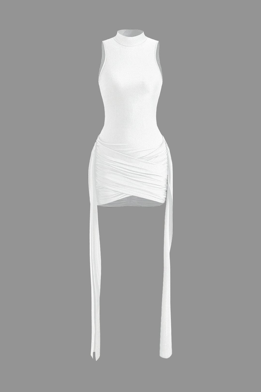 Vera | Elegante High-Neck Bodycon Minidress met Drapering