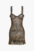 Savanna | Wild Leopard Mini-jurk met Ruches – Verleidelijke Dierenprint