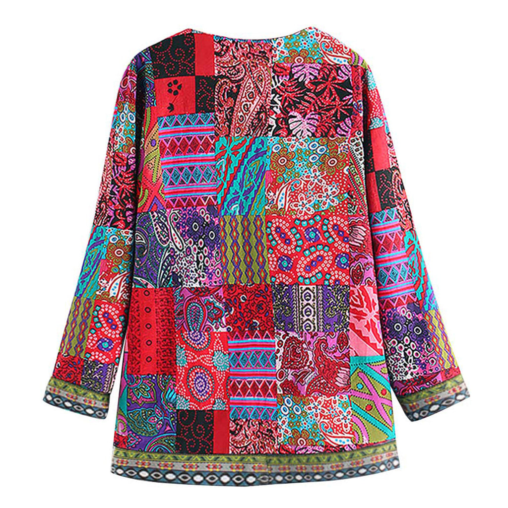 Bohemian Patchwork Jas met Kleurrijk Design