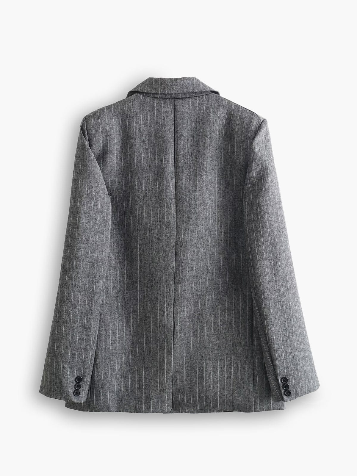 Jana | Klassieke oversized grijze pinstripe blazer met twee knopen voor dames