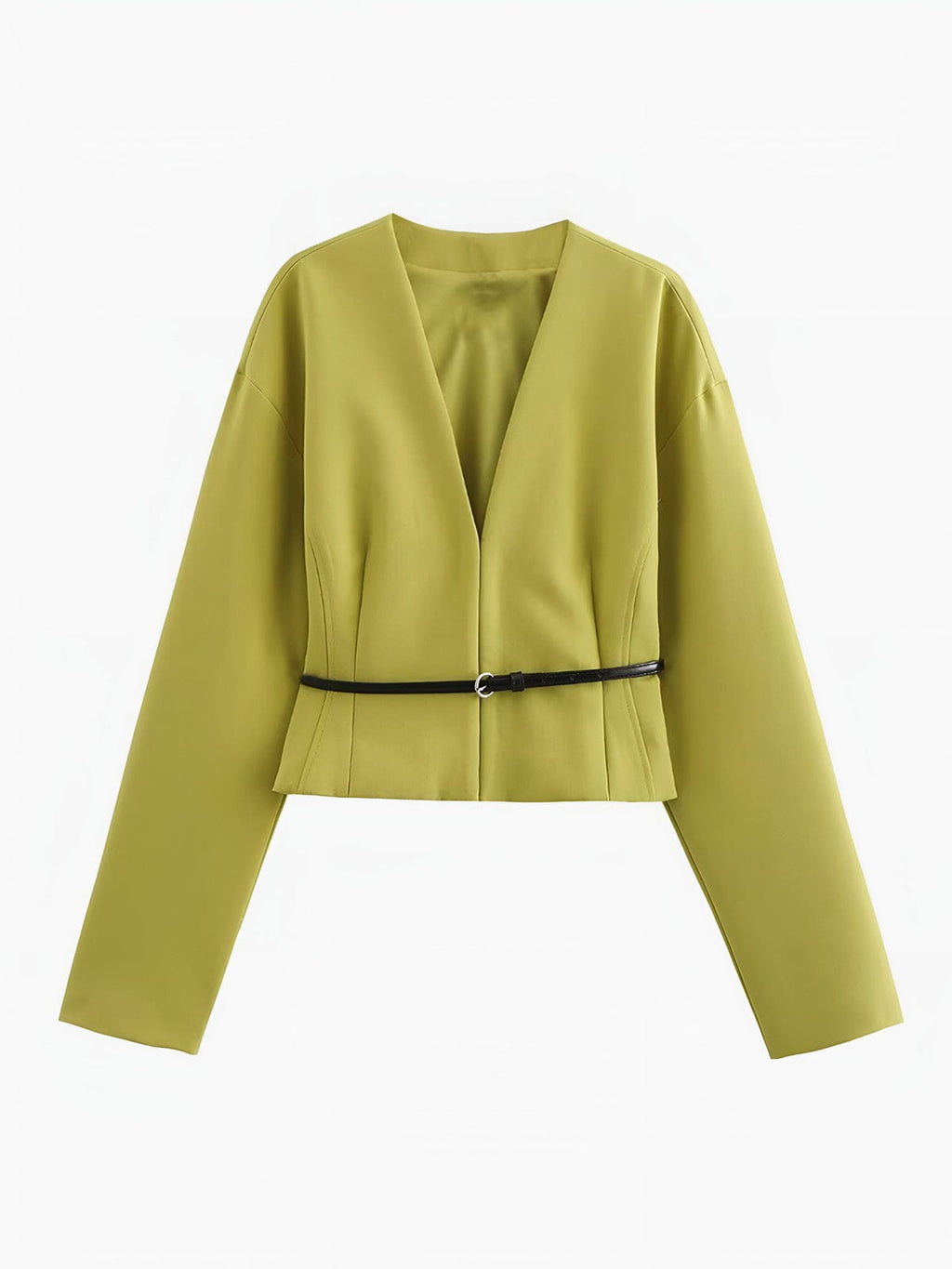 Irina | Verkorte V-hals Blazer voor Dames met Stijlvolle Smalle Ceintuur