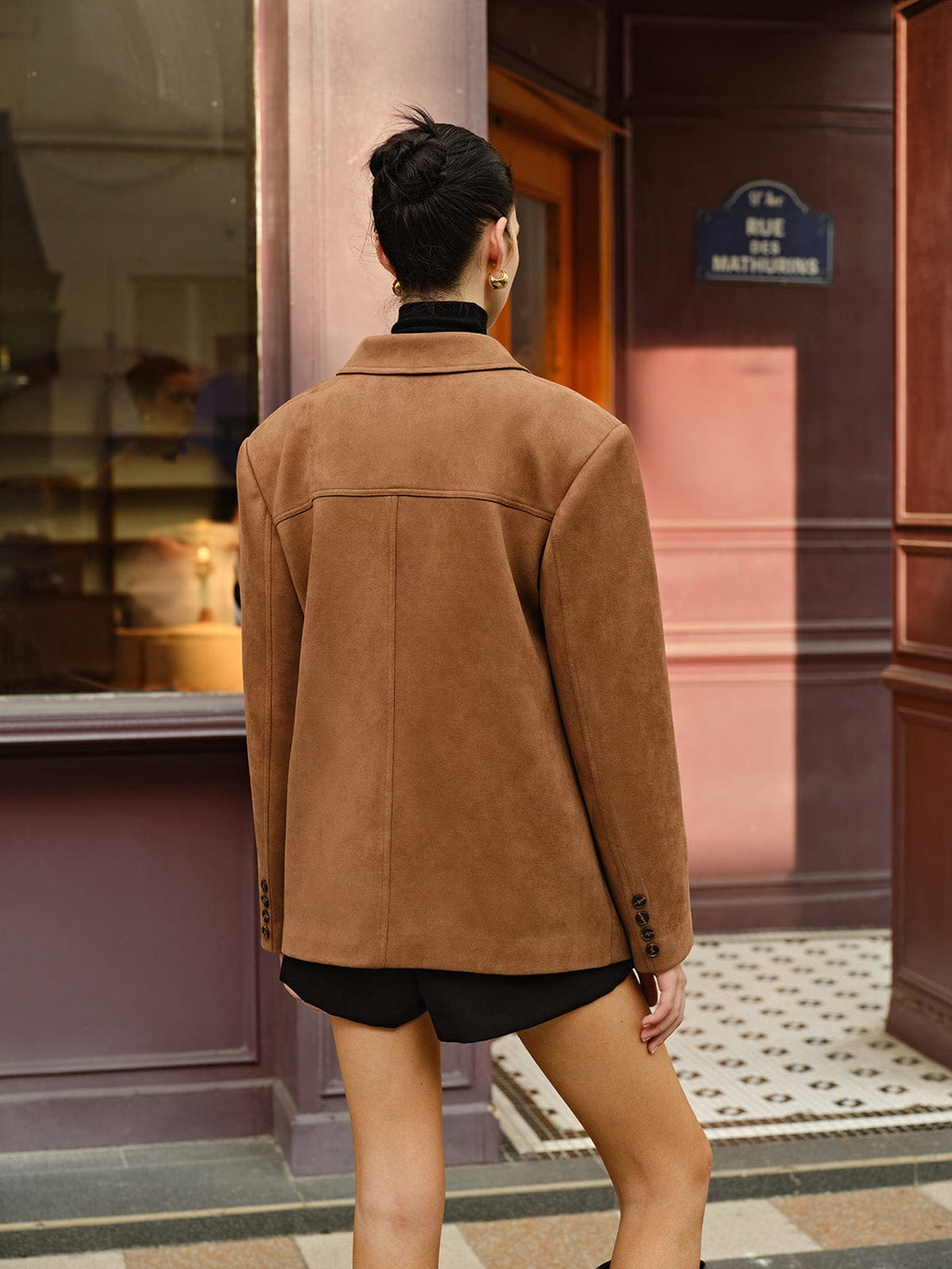 Silke | Casual bruine suède blazer voor vrouwen