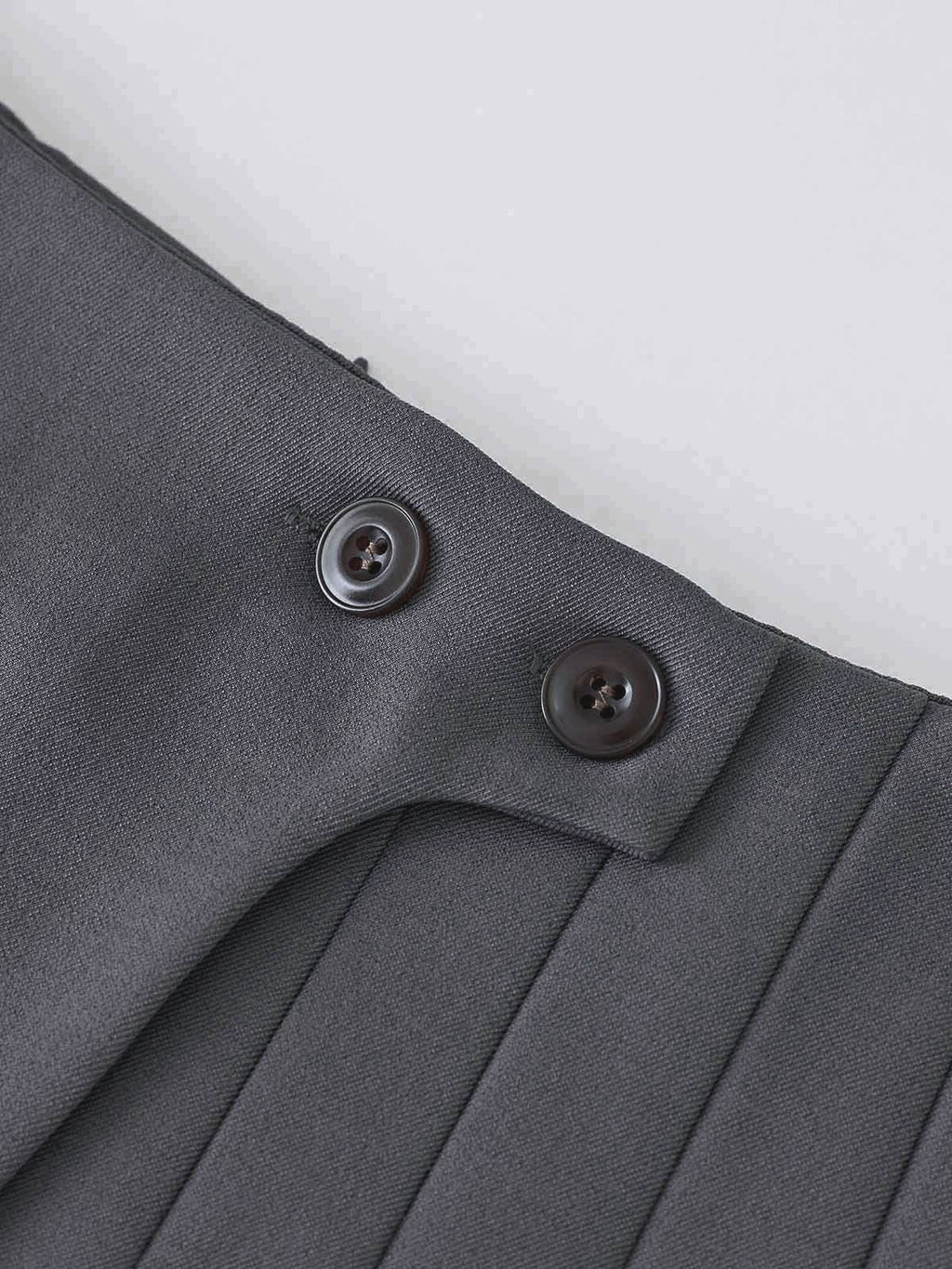 Mila | Plissérok in Wollook met Hoge Taille & Knopdetails