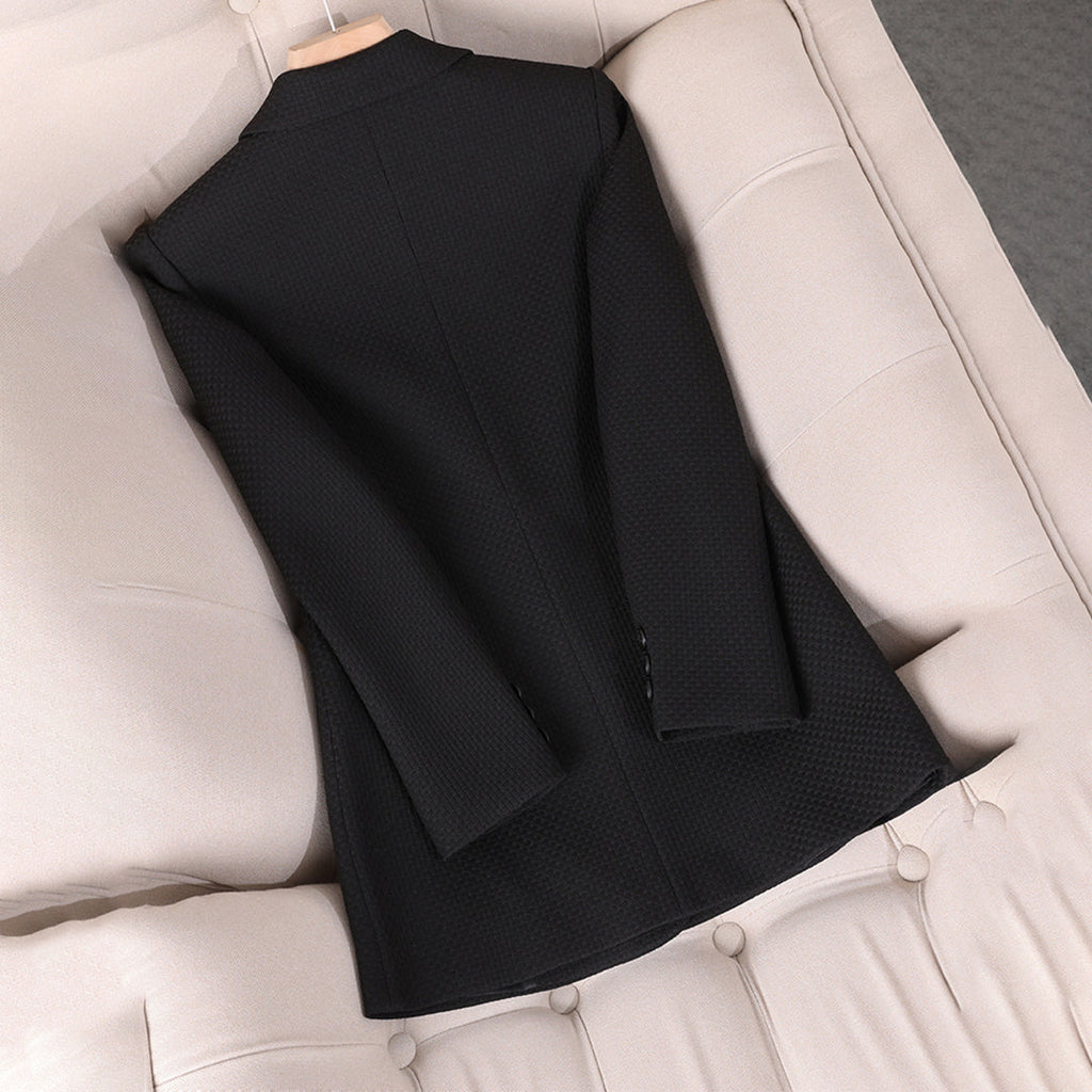Dubbelrijige Blazer met Structuur voor Stijlvolle Look