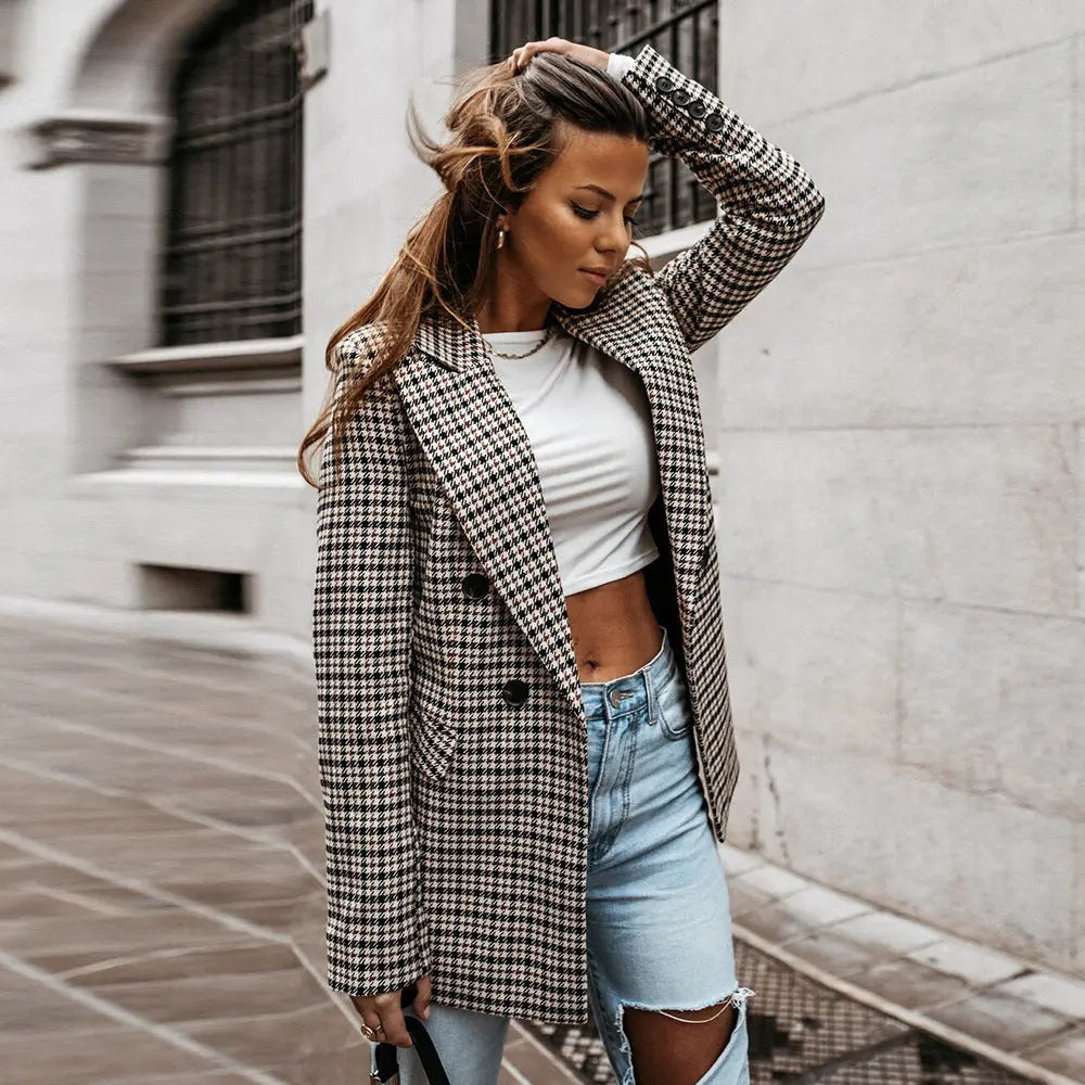 Karina | Geruite Blazer voor Dames