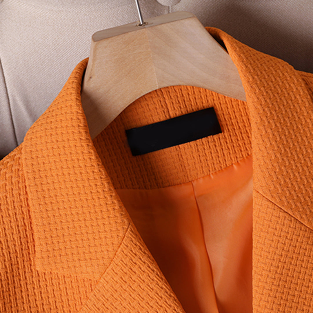 Dubbelrijige Blazer met Structuur voor Stijlvolle Look