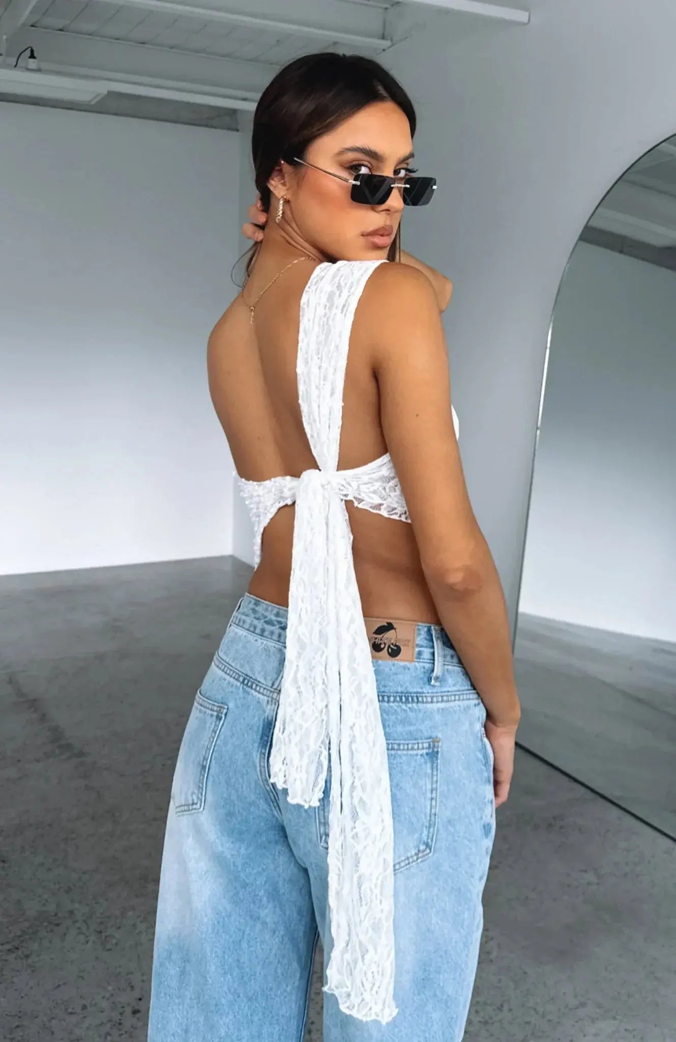 Luise | Kanttop met rugdetails
