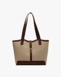 Amelia | Canvas Schouderhandtas met Lederen Details & Draaisluiting