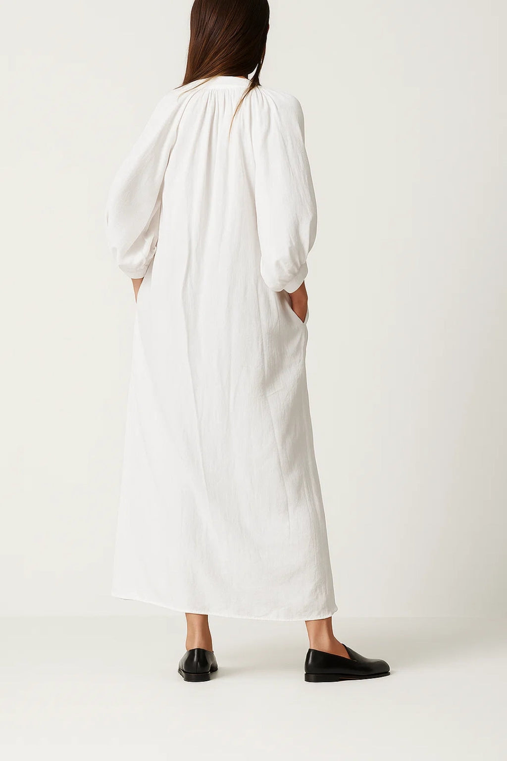Minimalistische Maxi Jurk met Losse Pasvorm en Lange Mouwen