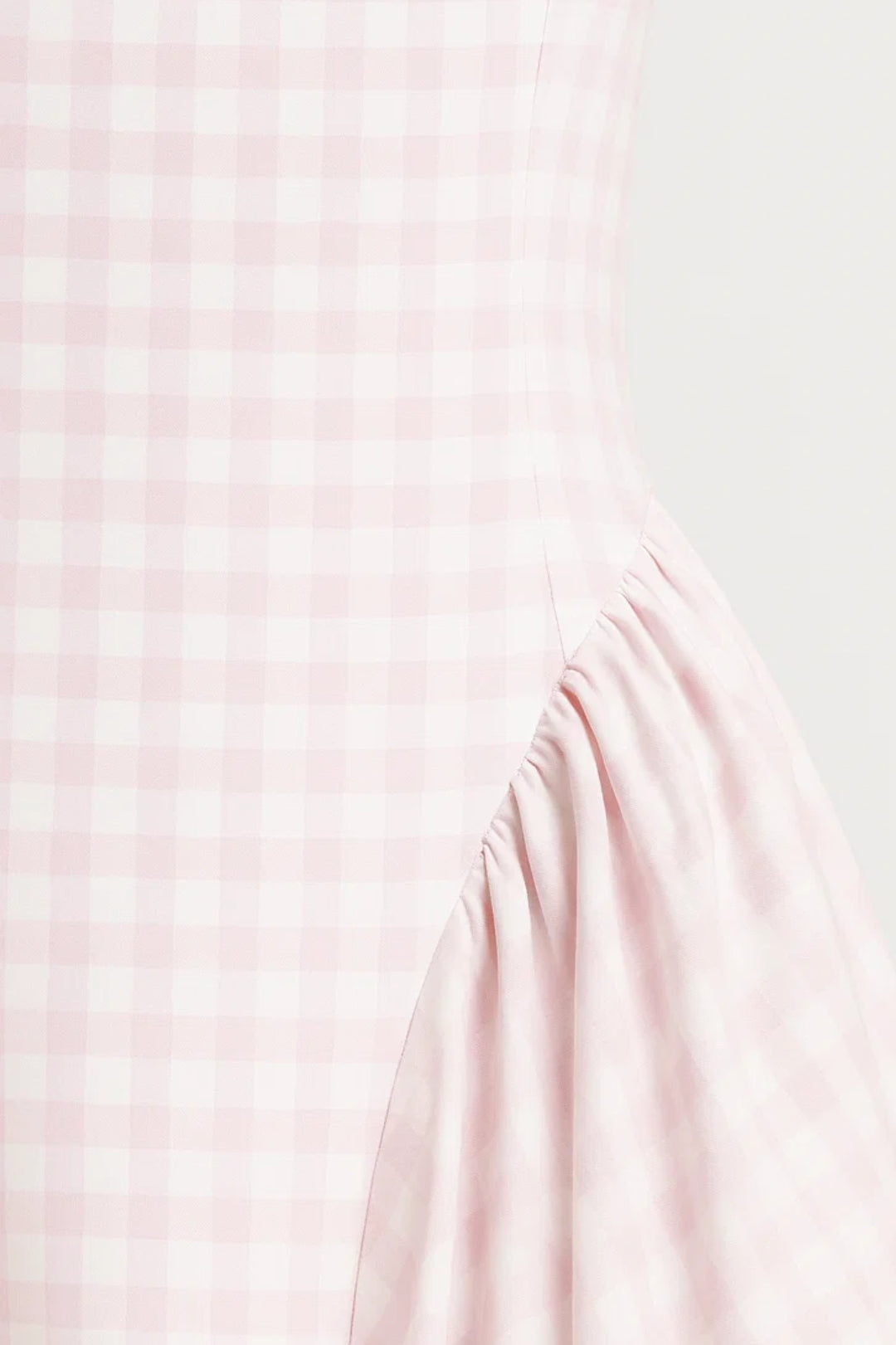 Elegante Strapless Midi Jurk met A Lijn en Ruitpatroon