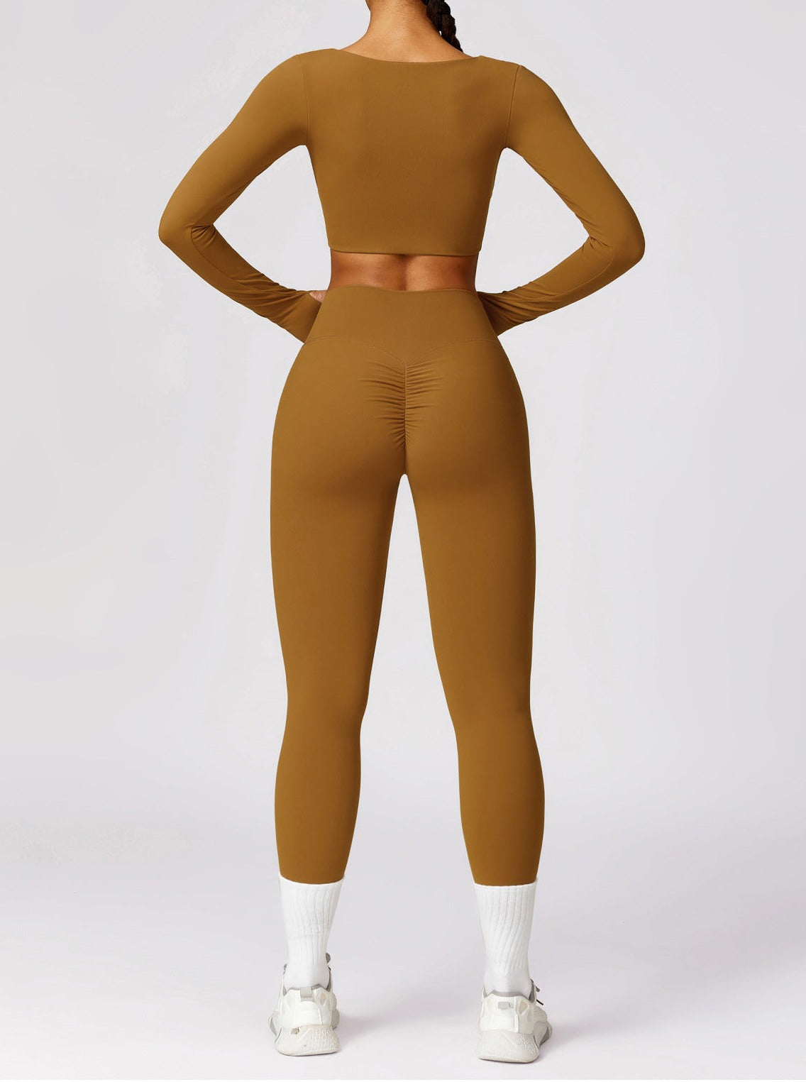 Athlina | Naadloos Langarm-Crop-Top voor Sport & Vrije Tijd