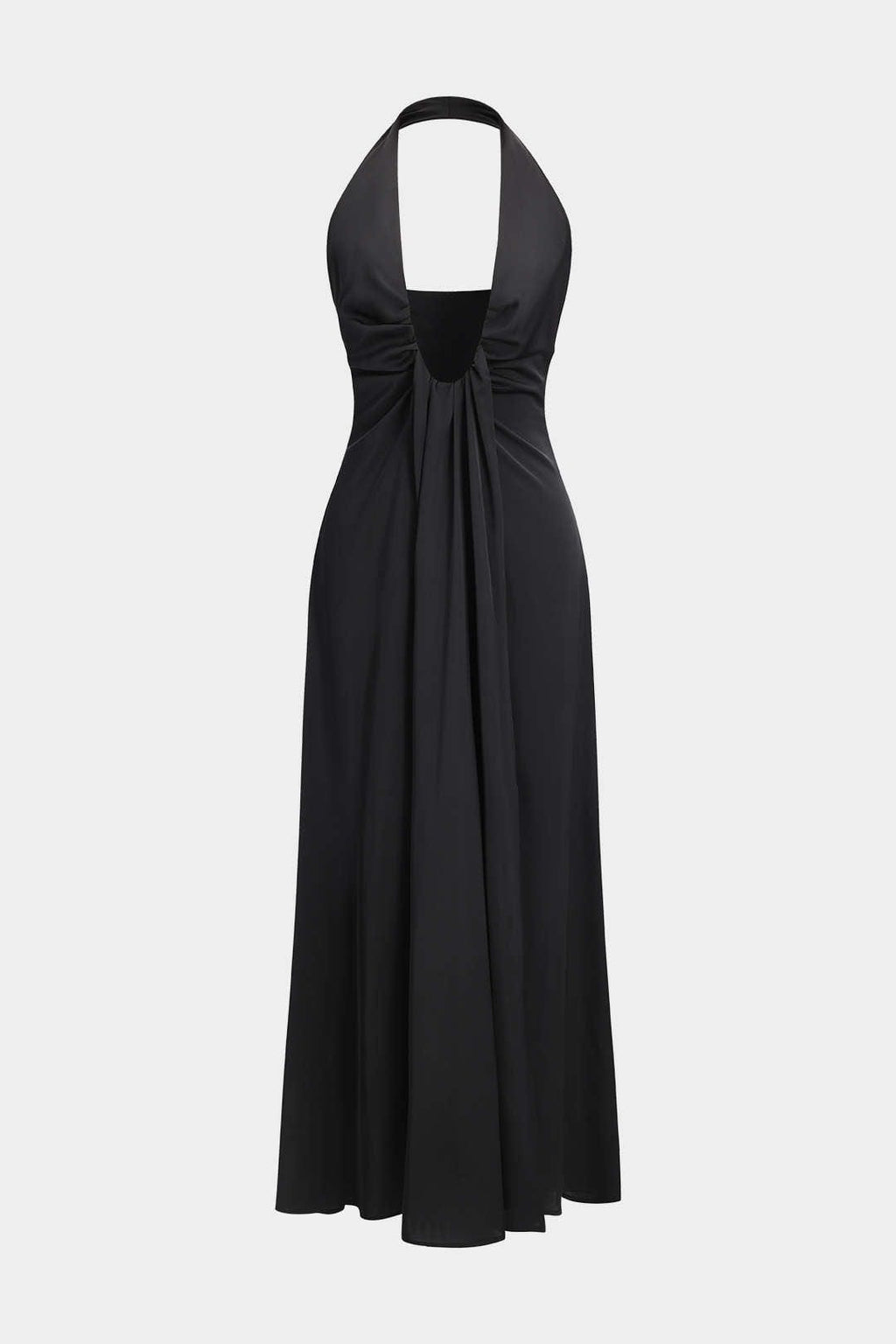 Amelia | Zwart Elegante Halterjurk – Tijdloze Avond-Elegantie