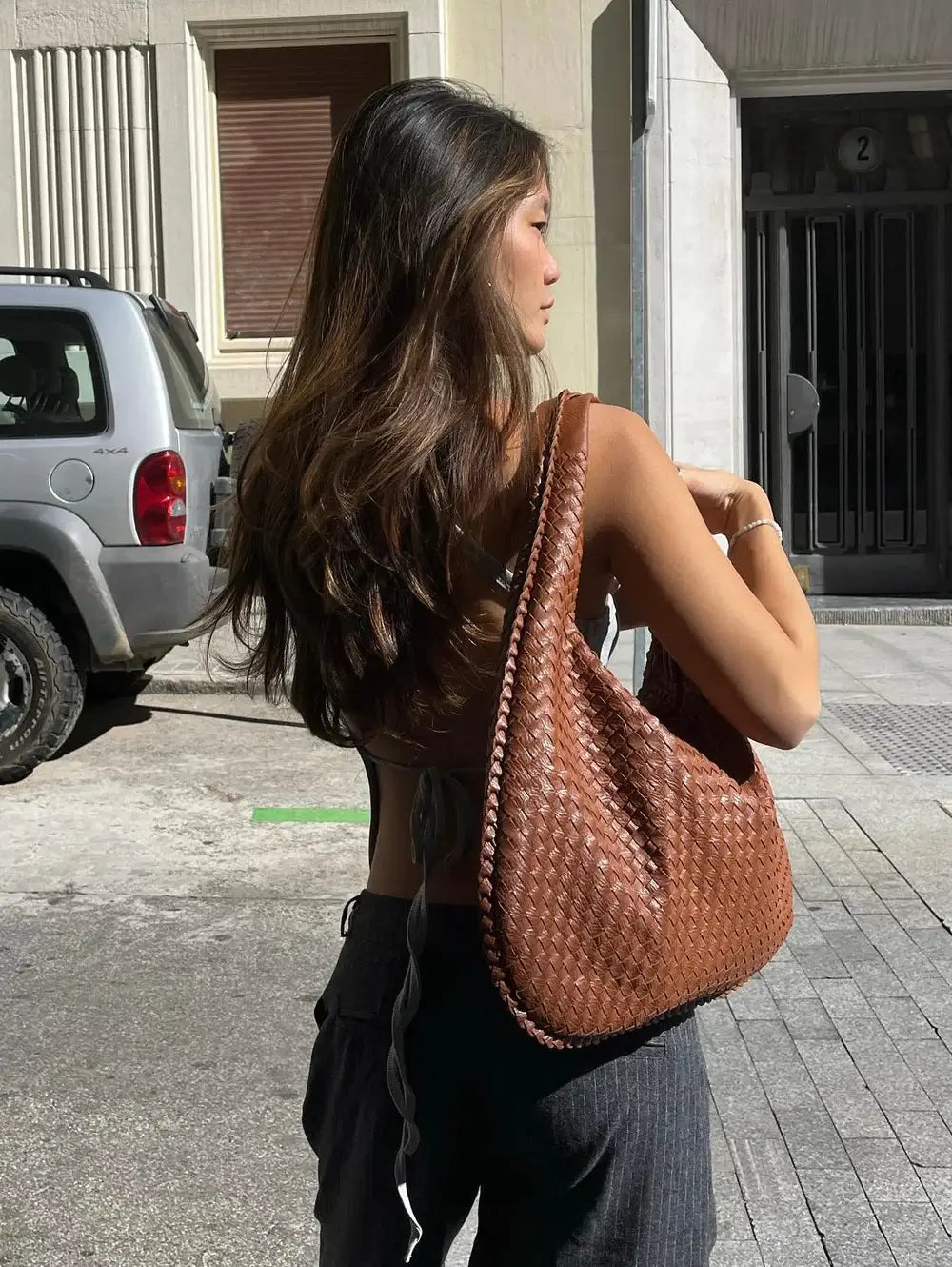 Charlyne | Grote gevlochten Hobo-tas