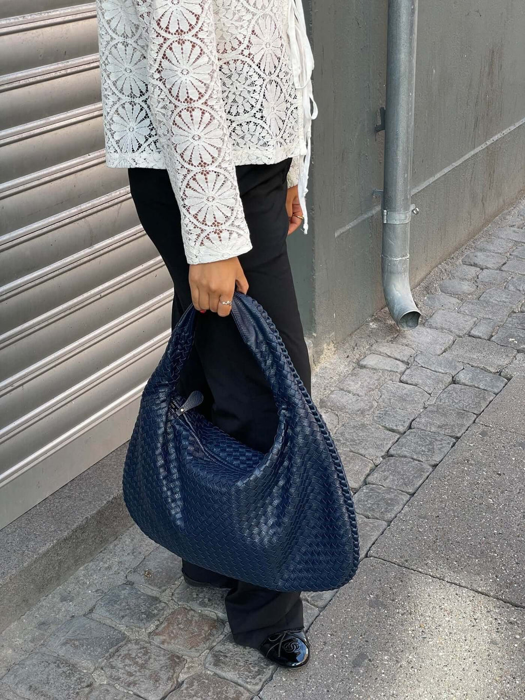 Charlyne | Grote gevlochten Hobo-tas