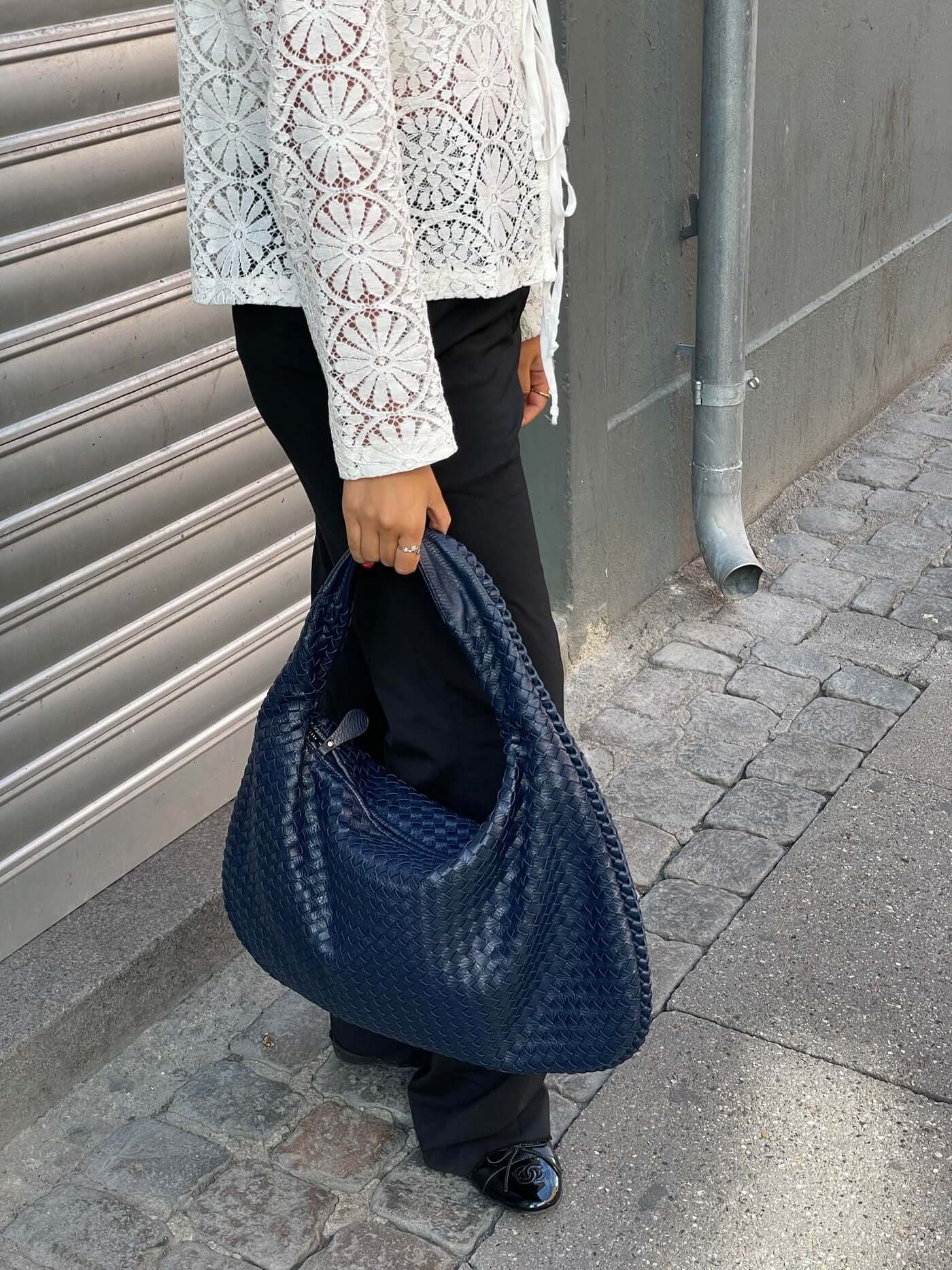 Charlyne | Grote gevlochten Hobo-tas