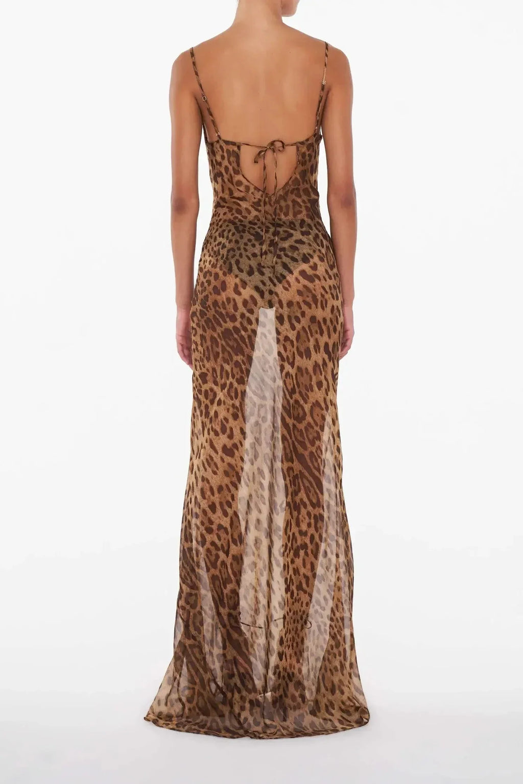 Theresia | Doorzichtige Leopard-Maxijurk – Wild & Verleidelijk