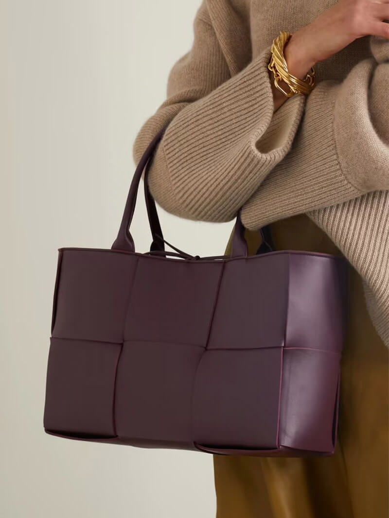 Alicia | Geweven Leren Handtas met Modern Design