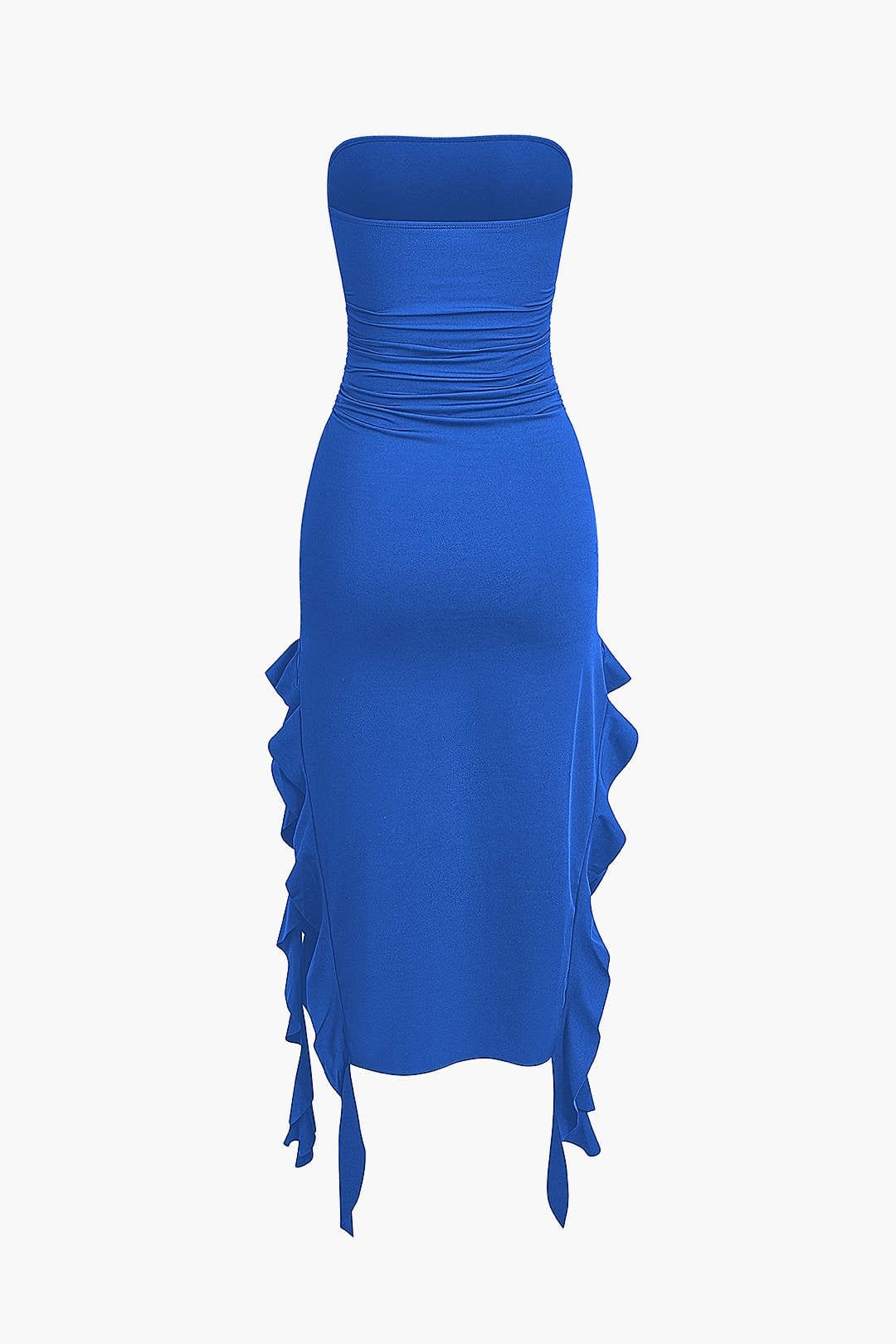 Sofia | Elegante Bandeau-Maxikleed met Volant-Details – Tijdloze Raffinement