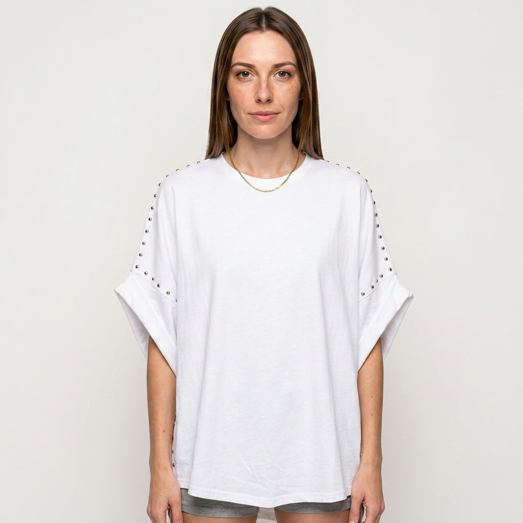 Oversized T Shirt met Stud Details