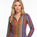Gestreepte Blouse met Kleurrijk Design en Lange Mouwen