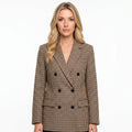 Geruite Blazer met Dubbele Knopen en Getailleerde Pasvorm