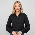 Elegante Blouse met Pofmouwen en Knopen