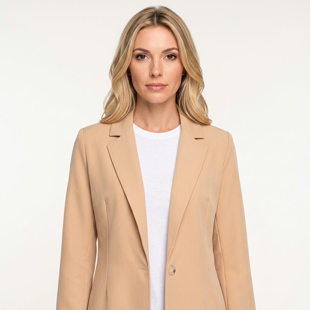 Getailleerde Blazer met Enkele Knoopsluiting