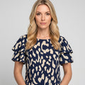 Casual Blouse met Print en Korte Mouwen