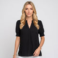 Luchtige V Hals Blouse voor Elegante Zomerstijl