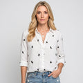 Casual Blouse met Print en V Hals voor Trendy Look