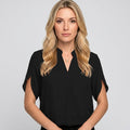 Elegante V Hals Blouse met Korte Mouwen