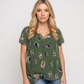 Casual Blouse met Print en Losse Pasvorm
