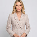 Elegante Tweed Blazer met Getailleerde Pasvorm