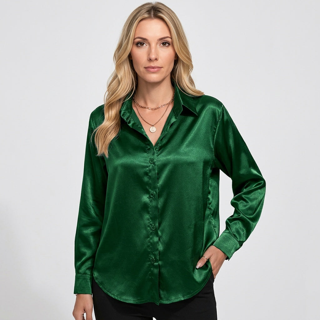 Elegante Blouse met V-hals en Soepele Pasvorm